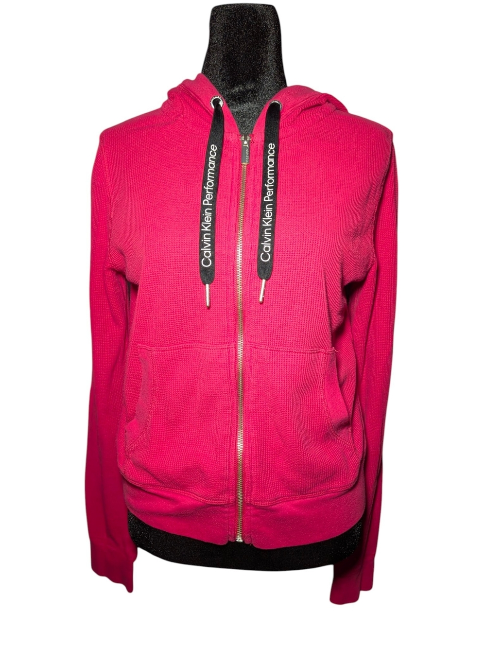 Calvin Klein Hot Pink Zip Front Hoodie Women's Size Large